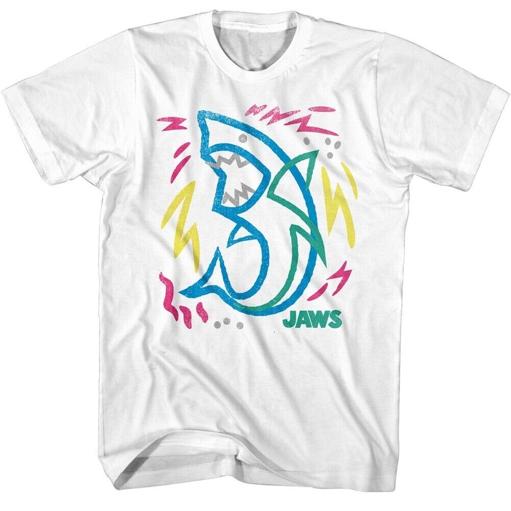 Jaws Crayon Shark T Shirt Doodle Sketch 90s Horror Movie